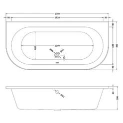 Nuie White Shingle Back To Wall Double Ended Bath & Front Panel 1700x750 -Household Goods Shop nuie white shingle back to wall double ended bath front panel 1700x750 p30213 147010 image