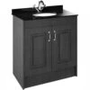 Nuie York Royal Grey 800mm Floor Standin Vanity & Marble Top Basin 1TH - YOR427
