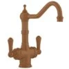 Perrin & Rowe Aquitaine Dual Lever Aged Brass Kitchen Sink Filter Tap 1470AB