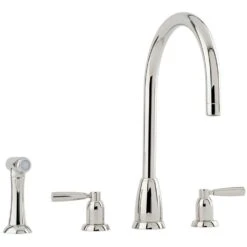 Perrin & Rowe Callisto C Spout Nickel Kitchen Sink Tap & Spray - 4891NI