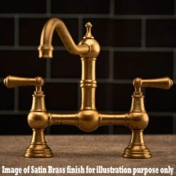 Perrin & Rowe IO Cross Handles Satin Brass Kitchen Sink Mixer Tap 4292SB -Household Goods Shop perrin rowe io cross handles satin brass kitchen sink mixer tap 4292sb p38486 188756 image