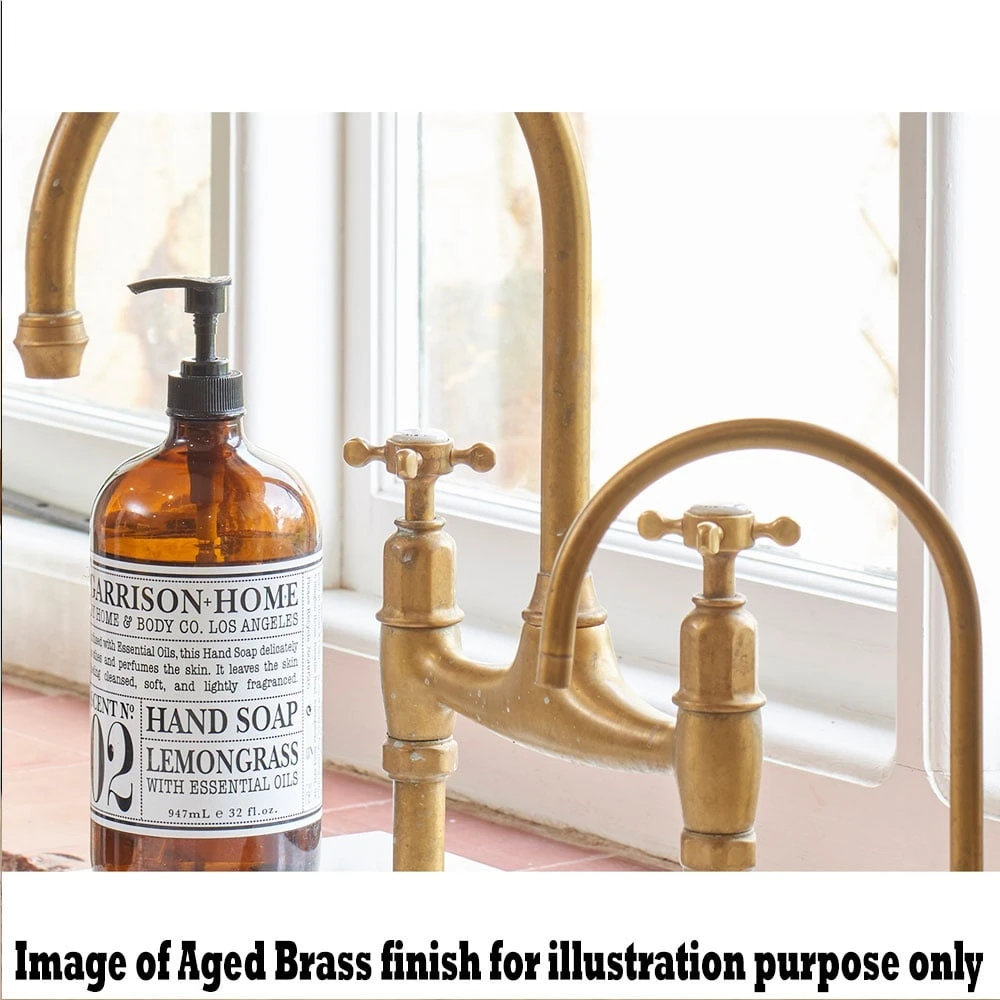 Perrin & Rowe Ionian Aged Brass Kitchen Sink Bridge Tap & Rinse - 4172AB 5 Perrin & Rowe Ionian Aged Brass Kitchen Sink Bridge Tap & Rinse - 4172AB - Image 5