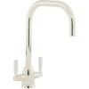 Perrin & Rowe Oberon U Spout Nickel Kitchen Sink Mixer Tap 4863NI