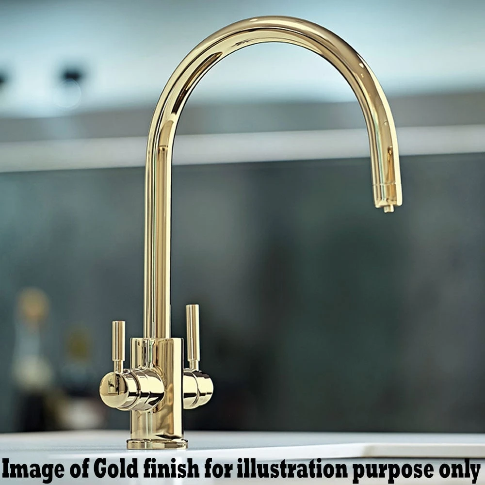 Perrin & Rowe Provence Cross Handle Gold Kitchen Sink Bridge Tap & Rinse 4755IG 4 Perrin & Rowe Provence Cross Handle Gold Kitchen Sink Bridge Tap & Rinse 4755IG - Image 4