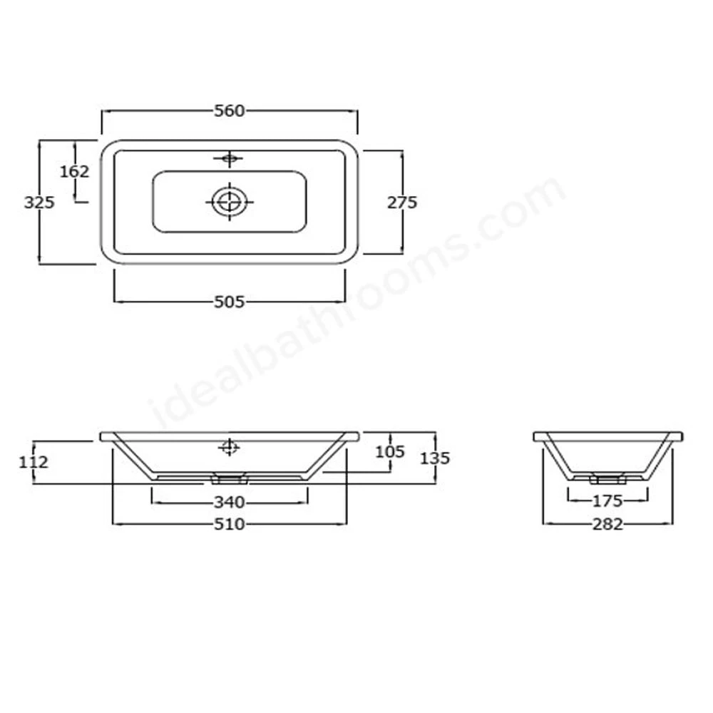 RAK Chameleon 560x325 Alpine White Inset Counter Wash Basin - CHAMBAS 2 RAK Chameleon 560x325 Alpine White Inset Counter Wash Basin - CHAMBAS - Image 2