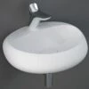 RAK Cloud Matt 550x425 1th White Oval Wall Hung Basin CLOWB5501500A