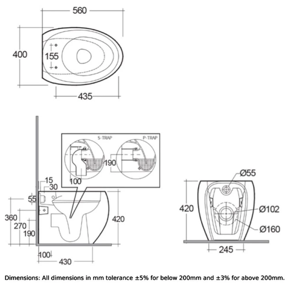 RAK Cloud White Rimless Back To Wall Toilet & Urea Soft Close Seat- CLOBTWPAN/SC 2 RAK Cloud White Rimless Back To Wall Toilet & Urea Soft Close Seat- CLOBTWPAN/SC - Image 2