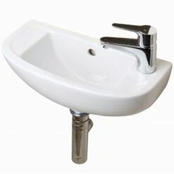 RAK Compact 450x215 1th Alpine White Cloakroom Basin - COMSLWB1RH