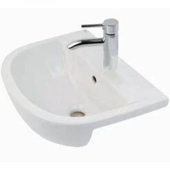 RAK Compact 550x415 1th White Semi Recessed Wash Basin - COMSRBAS1
