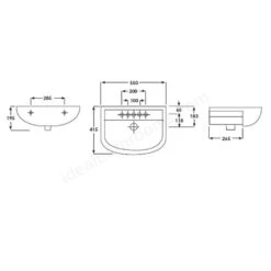 RAK Compact 550x415 1th White Semi Recessed Wash Basin - COMSRBAS1 -Household Goods Shop rak compact 550x415 1th white semi recessed wash basin comsrbas1 p41278 203520 image