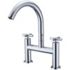 RAK Ella Chrome Deck Mounted Dual Cross Handle Bath Filler Tap - RAKELL3004