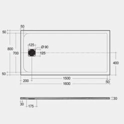 RAK Feeling Solid Black Rectangular Shower Tray 1600mmx800mm - RFST080160S504 -Household Goods Shop rak feeling solid black rectangular shower tray 1600mmx800mm rfst080160s504 p40229 198379 image