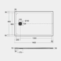 RAK Feeling Solid Greige Rectangular Shower Tray 1400mmx900mm - RFST090140S505 -Household Goods Shop rak feeling solid greige rectangular shower tray 1400mmx900mm rfst090140s505 p39738 195651 image