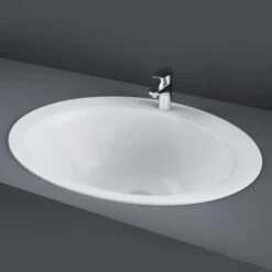 RAK Jessica Alpine White 1 Tap Hole Inset Countertop Wash Basin 530mm - JESVB0