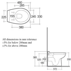 Household Goods Shop -Household Goods Shop rak junior alpine white back to wall toilet pan urea seat with lid junpak p41071 202121 image