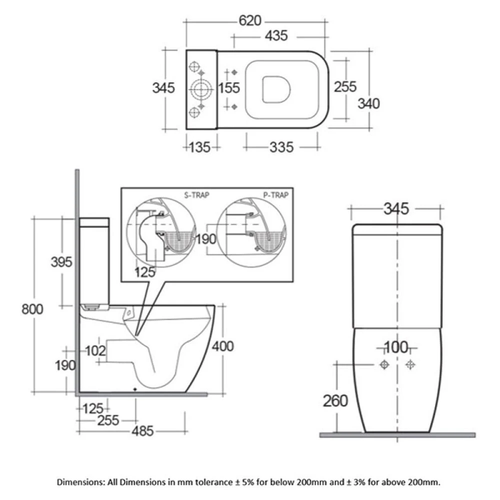 RAK Metropolitan White Rimless Close Coupled Toilet Pan, Cistern & Urea Seat 2 RAK Metropolitan White Rimless Close Coupled Toilet Pan, Cistern & Urea Seat - Image 2