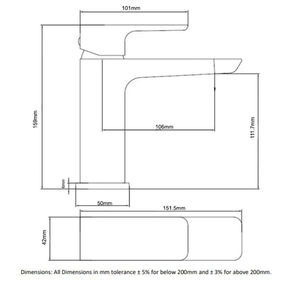 RAK Moon Black Single Lever Mini Mono Basin Mixer Tap & Waste - RAKMOO3002B 2 RAK Moon Black Single Lever Mini Mono Basin Mixer Tap & Waste - RAKMOO3002B - Image 2