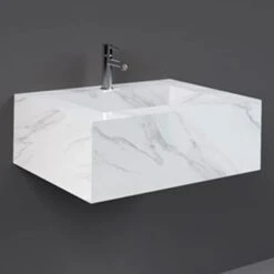 RAK Precious 630x470 1th Carrara Console Wall Hung Wash Basin - PRECT06347100A