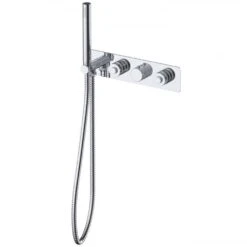 RAK Prima Tech Chrome Thermostatic 2 Outlet Concealed Shower Valve & Shower Kit