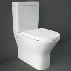 Rak Resort White Rimless Mini Close Coupled Toilet Pan, Cistern & Seat