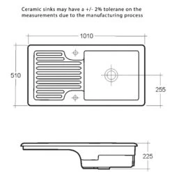 RAK Rustic 1.0 Bowl Gloss White Ceramic Reversible Kitchen Sink -Household Goods Shop rak rustic 1 0 bowl gloss white ceramic reversible kitchen sink p30782 194329 image
