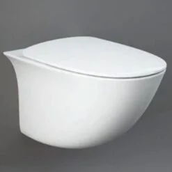 RAK Sensation White Rimless Wall Hung Toilet Pan & Urea Seat - SENWHPANSC-MX