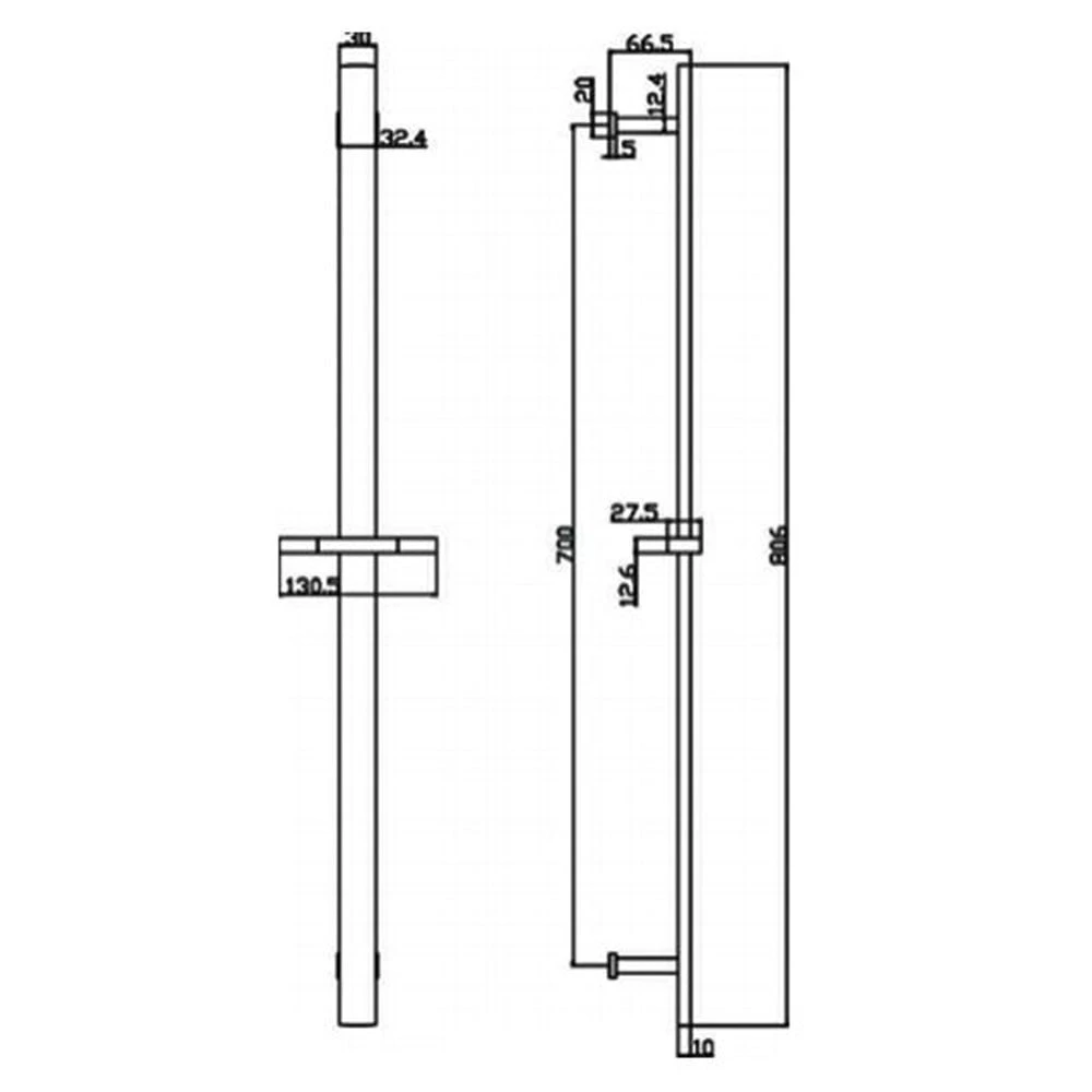 RAK Showering Chrome Round Slide Rail Kit With 3 Function Head - RAKSHW1008 2 RAK Showering Chrome Round Slide Rail Kit With 3 Function Head - RAKSHW1008 - Image 2