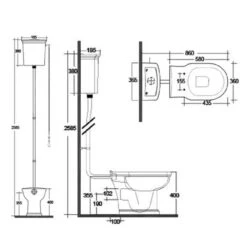 Household Goods Shop -Household Goods Shop rak washington white high level toilet pan cistern seat waspakhl503 p41084 202145 image