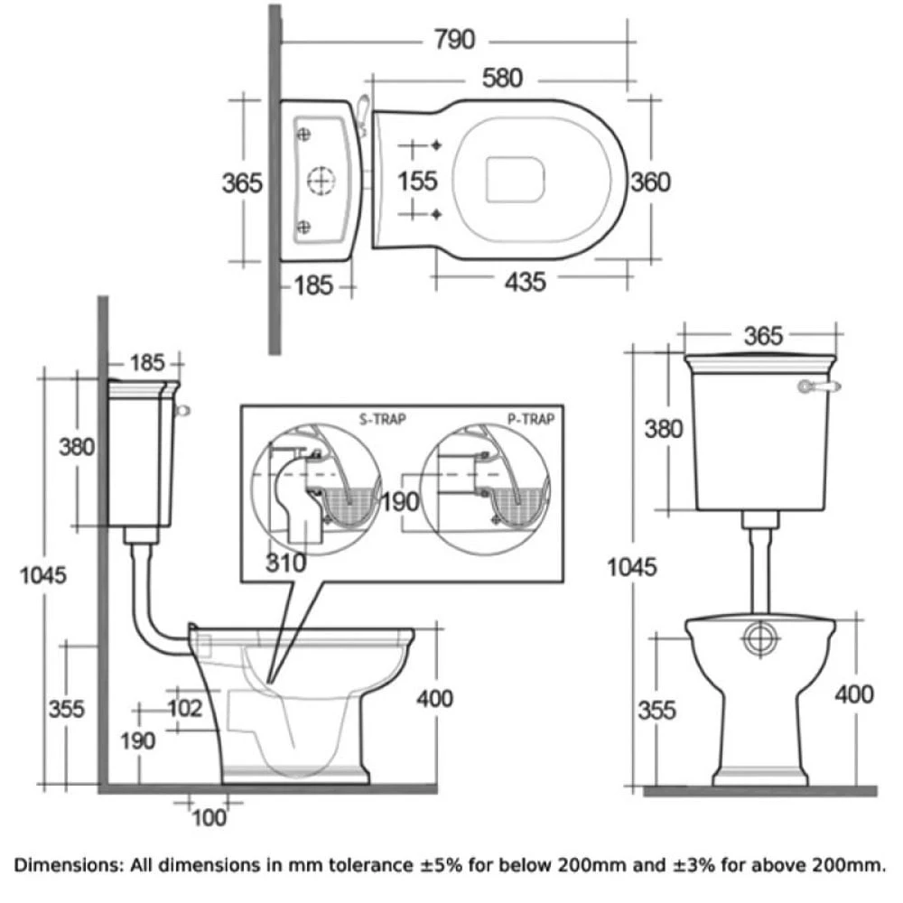 RAK Washington White Low Level Toilet Pan, Cistern & Seat - WASPAKLL503 2 RAK Washington White Low Level Toilet Pan, Cistern & Seat - WASPAKLL503 - Image 2