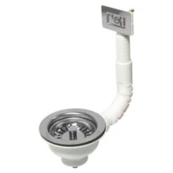 Rangemaster Chrome 1.0 Bowl 90mm Basket Strainer Waste & Overflow Kit