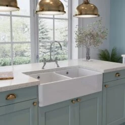 Rangemaster Farmhouse 2.0 Bowl Ceramic White Kitchen Sink & Waste -Household Goods Shop rangemaster farmhouse 2 0 bowl ceramic white kitchen sink waste p66739 286158 image