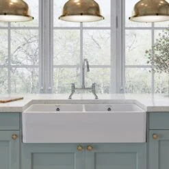 Rangemaster Farmhouse 2.0 Bowl Ceramic White Kitchen Sink & Waste -Household Goods Shop rangemaster farmhouse 2 0 bowl ceramic white kitchen sink waste p66739 286159 image