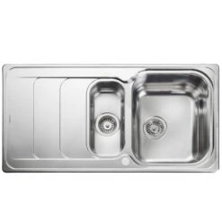 Rangemaster Houston 1.5 Bowl Brushed Stainless Steel Kitchen Sink & Waste