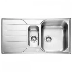 Rangemaster Michigan 1.5 Bowl Brushed Stainless Steel Kitchen Sink & Waste