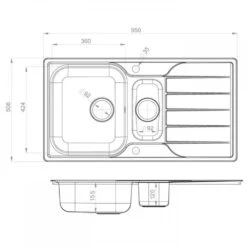 Rangemaster Michigan 1.5 Bowl Brushed Stainless Steel Kitchen Sink & Waste -Household Goods Shop rangemaster michigan 1 5 bowl brushed stainless steel kitchen sink waste p26293 179039 image