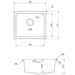 Rangemaster Paragon 1.0 Bowl Granite Ash Black Undermount Kitchen Sink & Waste -Household Goods Shop rangemaster paragon 1 0 bowl granite ash black undermount kitchen sink waste p33865 179557 image