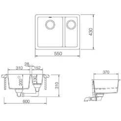 Rangemaster Paragon 1.5 Bowl Granite Ash Black Undermount Kitchen Sink & Waste -Household Goods Shop rangemaster paragon 1 5 bowl granite ash black undermount kitchen sink waste p16714 179401 image