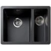 Rangemaster Paragon 1.5 Bowl Granite Ash Black Undermount Kitchen Sink & Waste