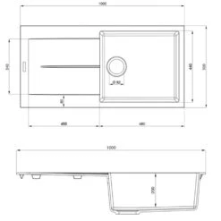 Rangemaster Scoria 1.0 Bowl Granite Crystal White Kitchen Sink & Waste -Household Goods Shop rangemaster scoria 1 0 bowl granite crystal white kitchen sink waste p26315 179440 image