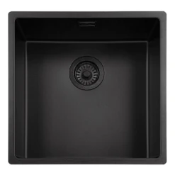 Reginox New York 40x40 1.0 Bowl Jet Black Kitchen Sink & Waste