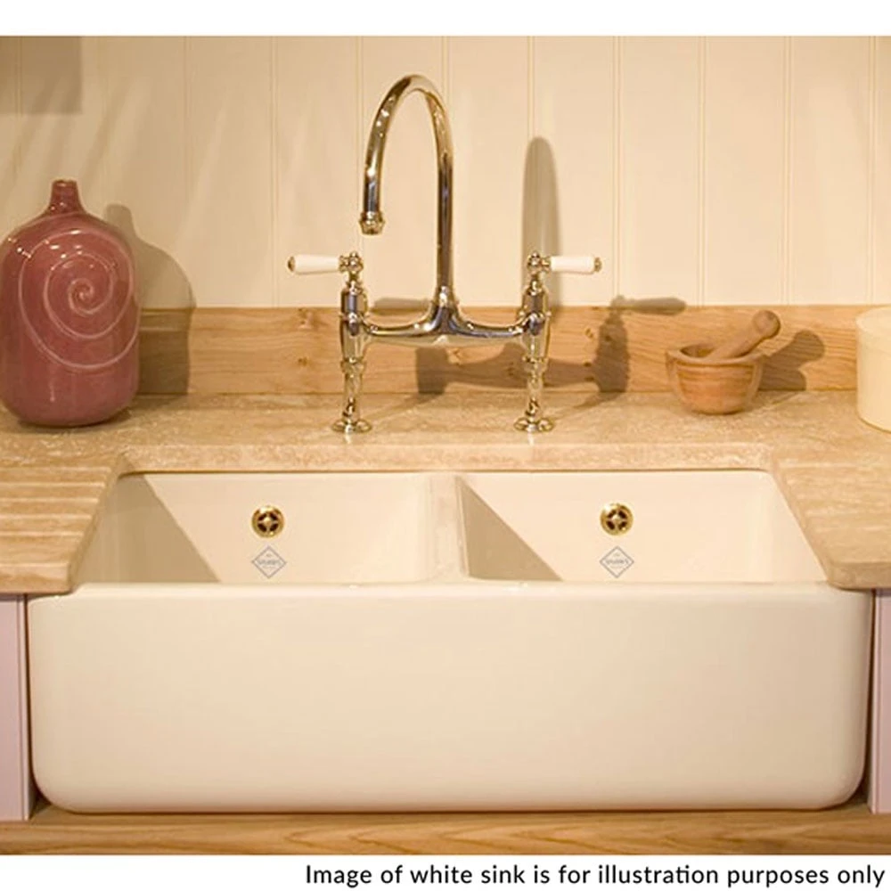 Shaws Classic Double 800 2.0 Bowl Biscuit Ceramic Belfast Kitchen Sink CLASSDOU800BI 2 Shaws Classic Double 800 2.0 Bowl Biscuit Ceramic Belfast Kitchen Sink CLASSDOU800BI - Image 2
