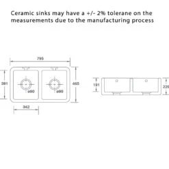 Shaws Classic Double 800 2.0 Bowl Biscuit Ceramic Belfast Kitchen Sink CLASSDOU800BI 13 Shaws Classic Double 800 2.0 Bowl Biscuit Ceramic Belfast Kitchen Sink CLASSDOU800BI -Household Goods Shop shaws classic double 800 2 0 bowl biscuit ceramic belfast kitchen sink classdou800bi p9804 193618 image