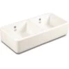 Shaws Classic Double 800 2.0 Bowl Biscuit Ceramic Belfast Kitchen Sink CLASSDOU800BI