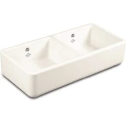 Shaws Classic Double 800 2.0 Bowl Biscuit Ceramic Belfast Kitchen Sink CLASSDOU800BI