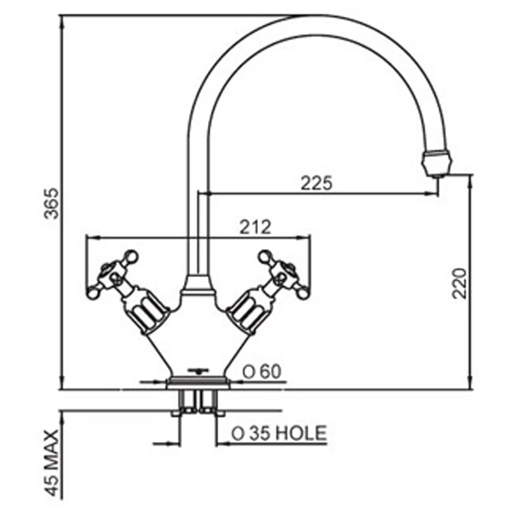 Shaws Elswick Chrome Monobloc Kitchen Mixer Tap SHELS-CH 3 Shaws Elswick Chrome Monobloc Kitchen Mixer Tap SHELS-CH - Image 3