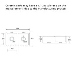 Shaws Ribchester 800 2.0 Bowl Biscuit Ceramic Belfast Kitchen Sink RIBCHESTER800BI -Household Goods Shop shaws ribchester 800 2 0 bowl biscuit ceramic belfast kitchen sink ribchester800bi p9862 193637 image