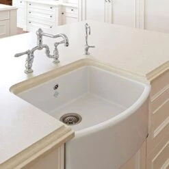 Shaws Waterside 1.0 Bowl White Ceramic Belfast Kitchen Sink WATERSIDE-WH -Household Goods Shop shaws waterside 1 0 bowl white ceramic belfast kitchen sink waterside wh p3643 177713 image