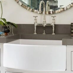 Shaws Waterside 1.0 Bowl White Ceramic Belfast Kitchen Sink WATERSIDE-WH -Household Goods Shop shaws waterside 1 0 bowl white ceramic belfast kitchen sink waterside wh p3643 177717 image
