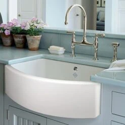 Shaws Waterside 1.0 Bowl White Ceramic Belfast Kitchen Sink WATERSIDE-WH -Household Goods Shop shaws waterside 1 0 bowl white ceramic belfast kitchen sink waterside wh p3643 177719 image