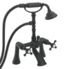 Tre Mercati Allora Matt Black Traditional Pillar Bath Shower Mixer TM10055-MB